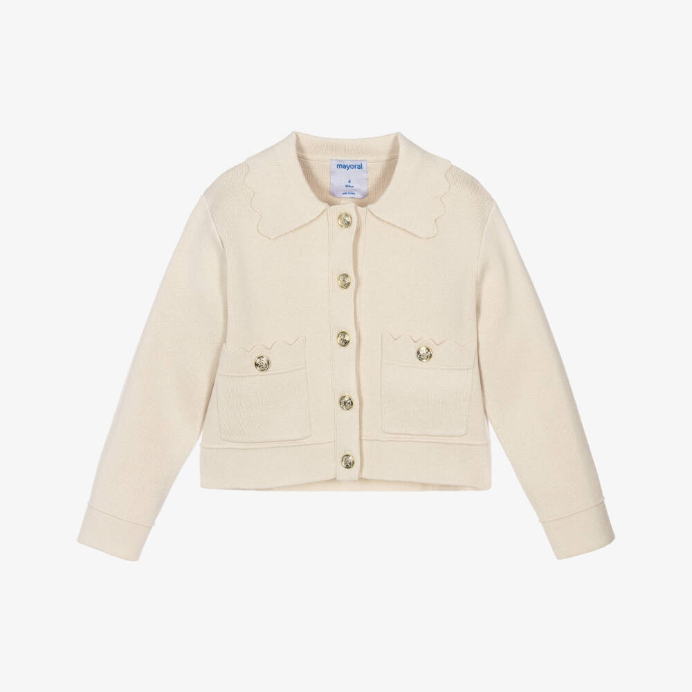 Mayoral-Girls Pink Knit Cardigan | Childrensalon Outlet