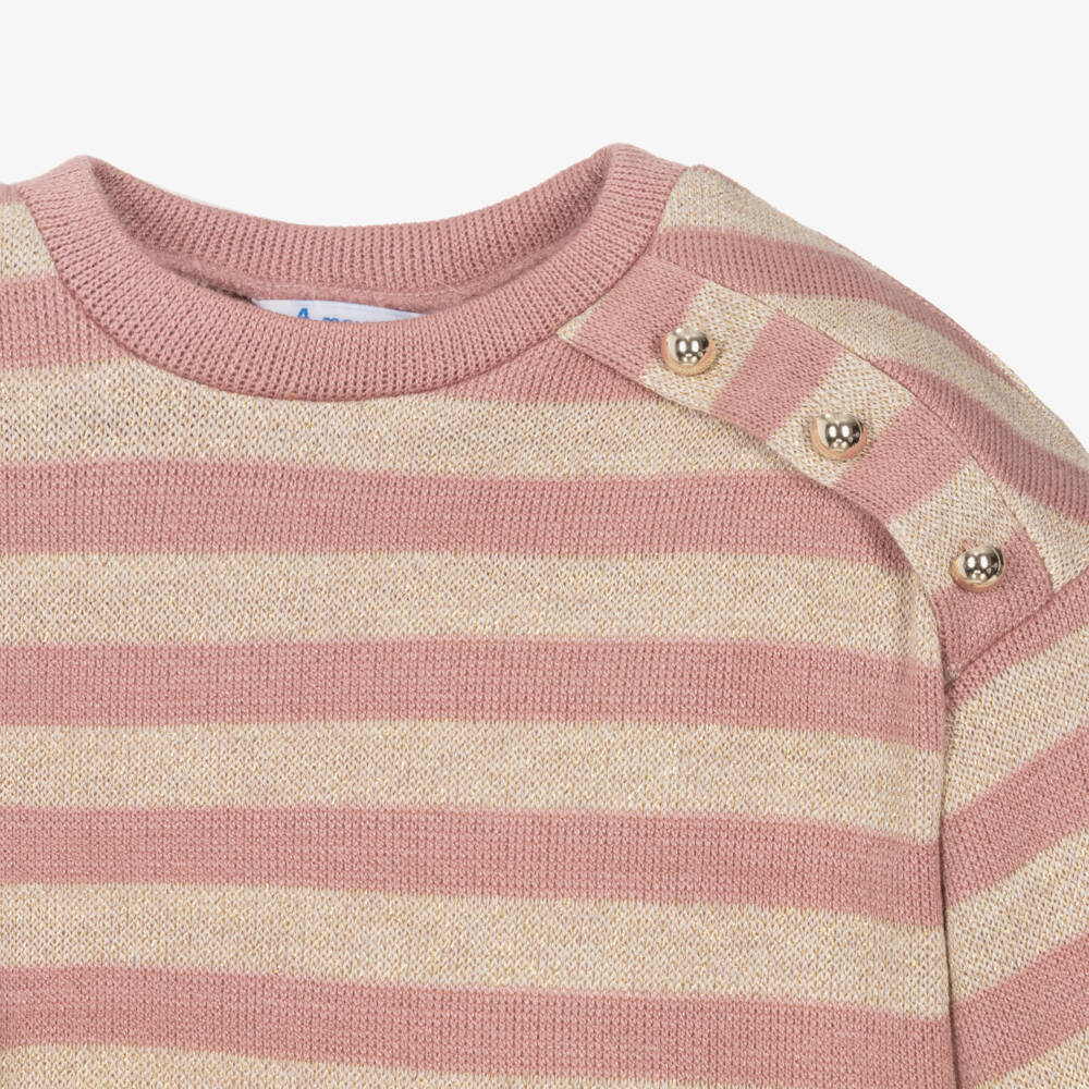 Mayoral-Girls Pink Knit Trouser Ensemble | Childrensalon Outlet