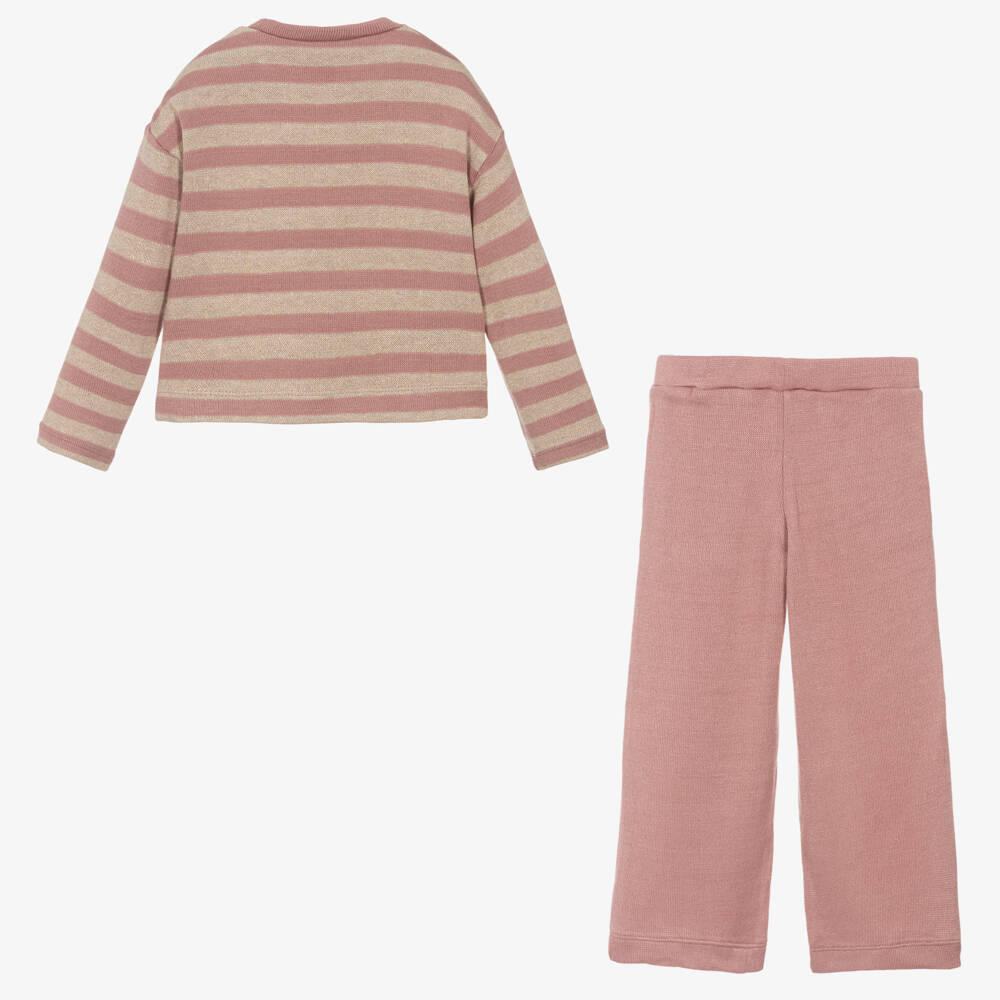 Mayoral-Girls Pink Knit Trouser Ensemble | Childrensalon Outlet