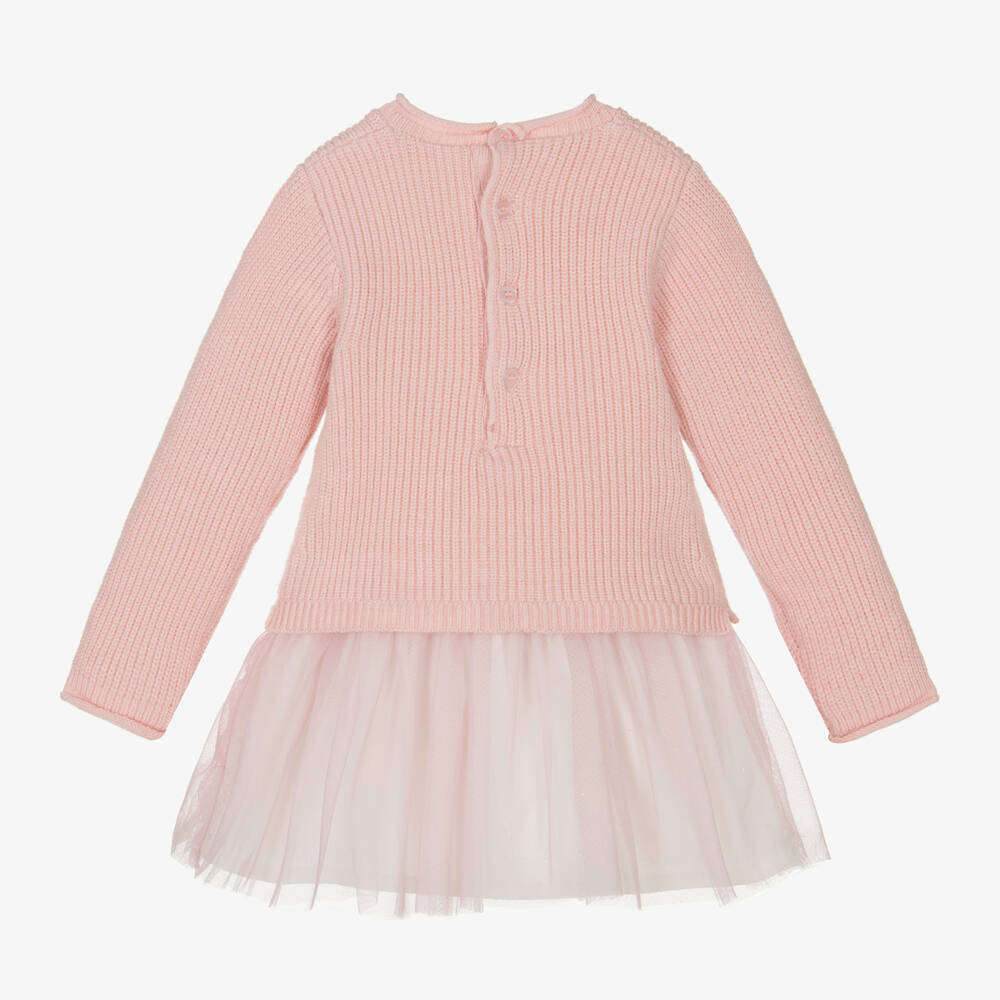 Mayoral Newborn-Girls Pink Knit & Tulle Dress | Childrensalon Outlet