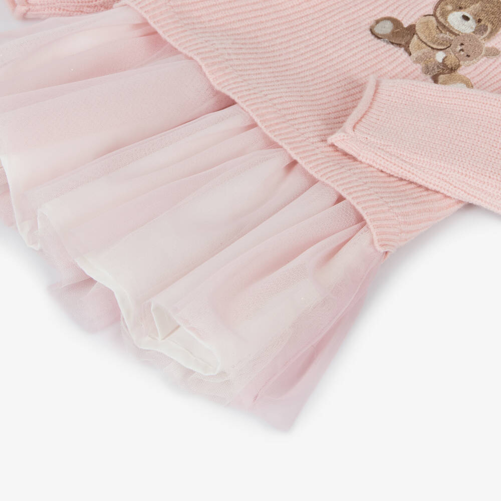 Mayoral Newborn-Girls Pink Knit & Tulle Dress | Childrensalon Outlet