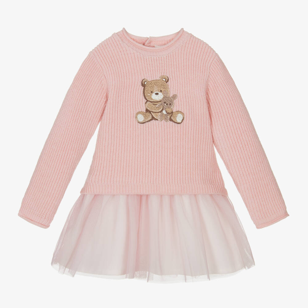 Mayoral Newborn-Girls Pink Knit & Tulle Dress | Childrensalon Outlet