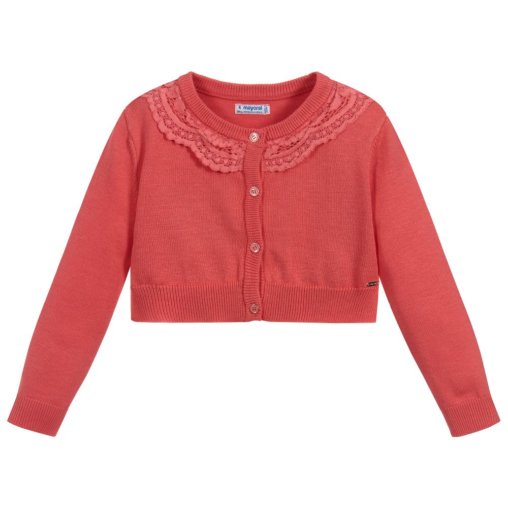 Girls coral cardigan top