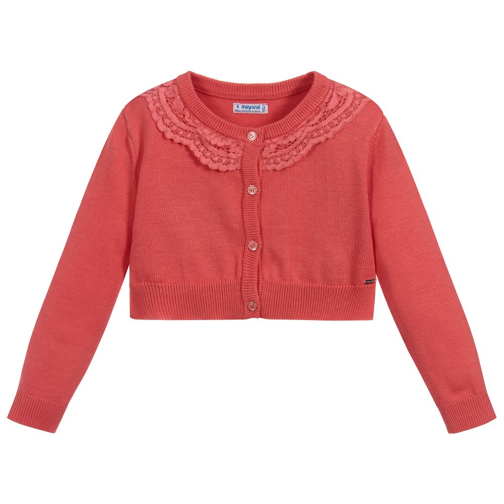 Mayoral - Girls Pink Knitted Cardigan | Childrensalon