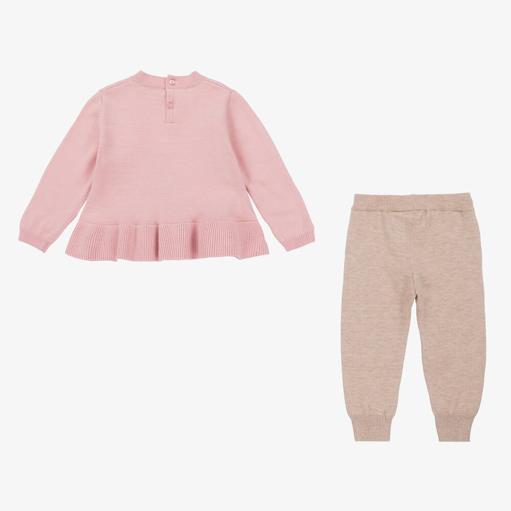 Mayoral-طقم بنطلون مزيج فيسكوز محبوك لون زهري | Childrensalon Outlet