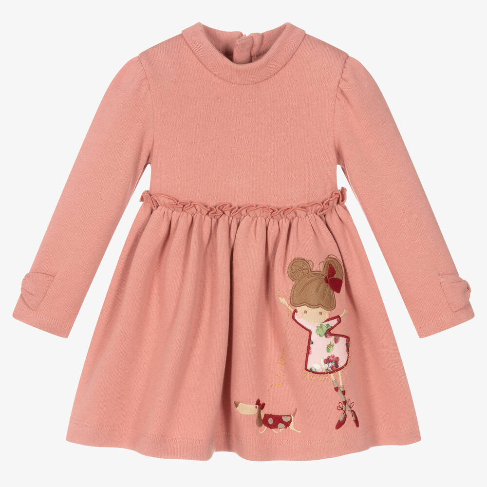 Mayoral - Розовое трикотажное платье для девочек | Childrensalon