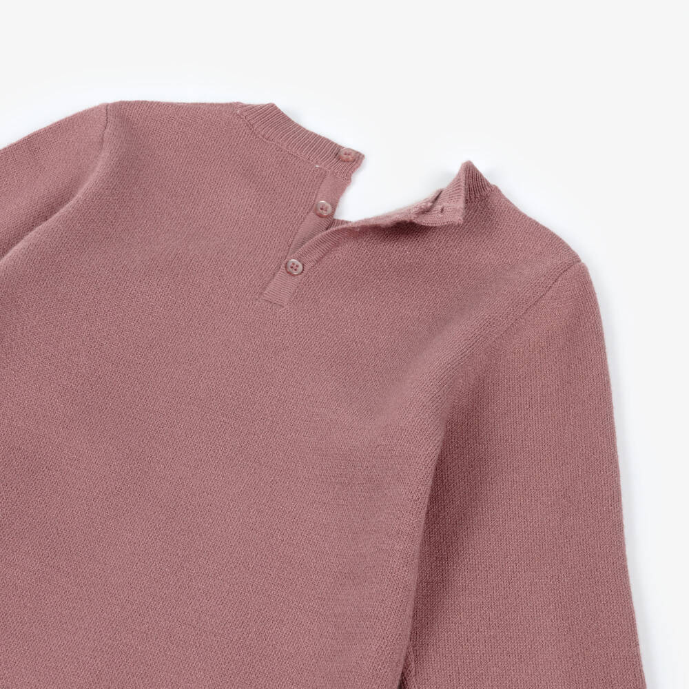 Mayoral-Girls Pink Knitted Dress with Teddy Bears Motif | Childrensalon Outlet