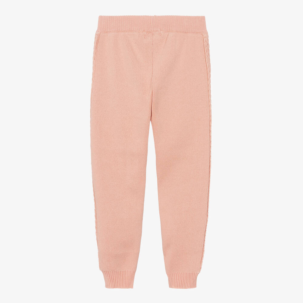 Pink knitted on sale joggers