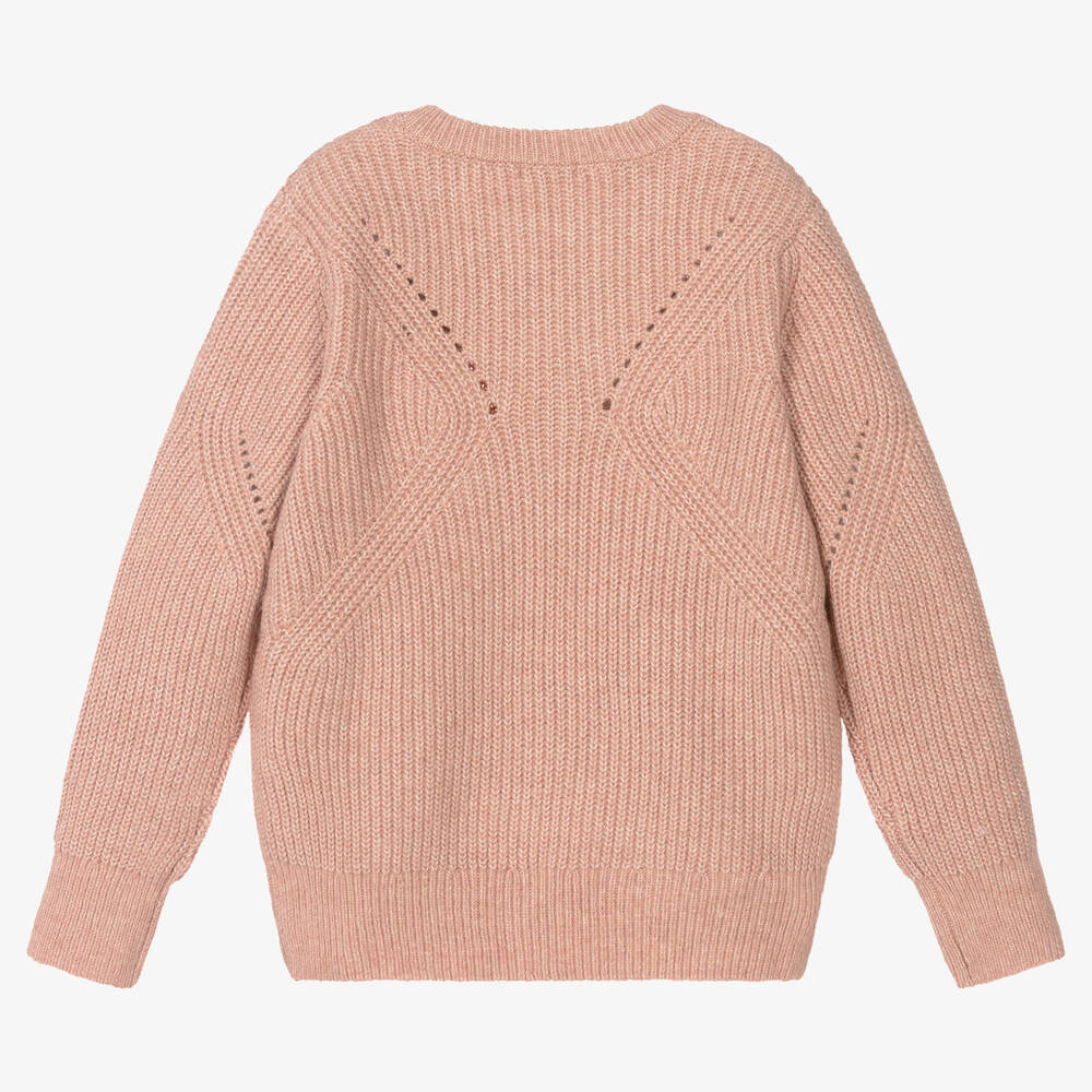 Mayoral-Girls Pink Knitted Sweater | Childrensalon Outlet