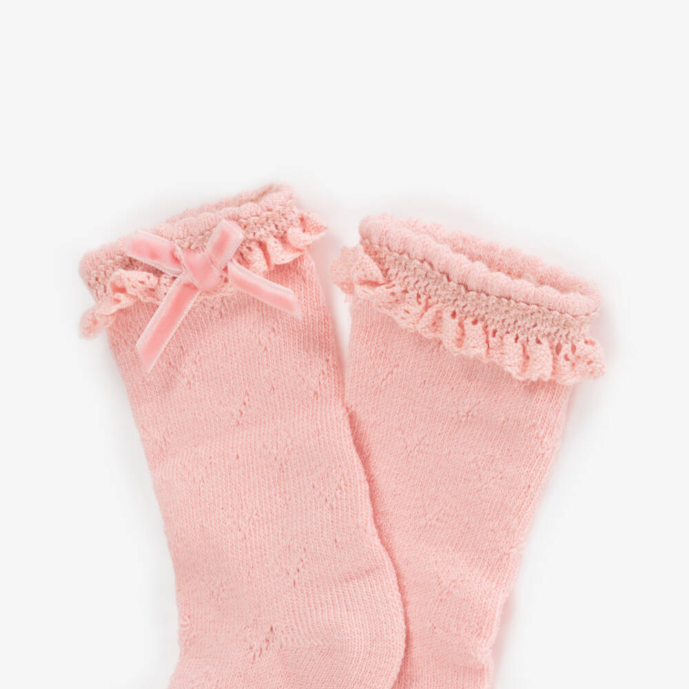 Mayoral Newborn-Girls Pink Lace Frilled Socks | Childrensalon Outlet