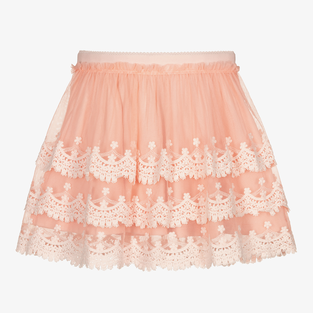 Mayoral - Jupe rose à dentelle/tulle Fille | Childrensalon