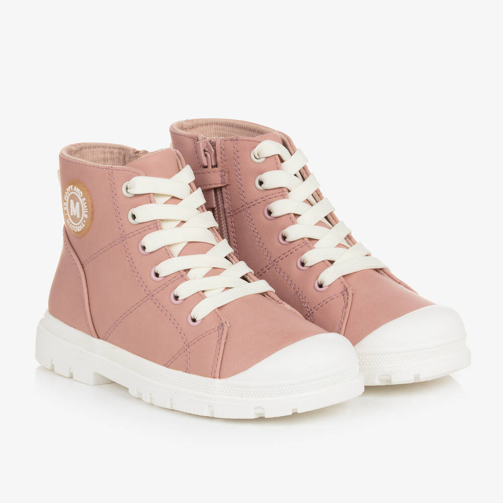 Mayoral - Girls Pink Lace-Up Ankle Boots | Childrensalon