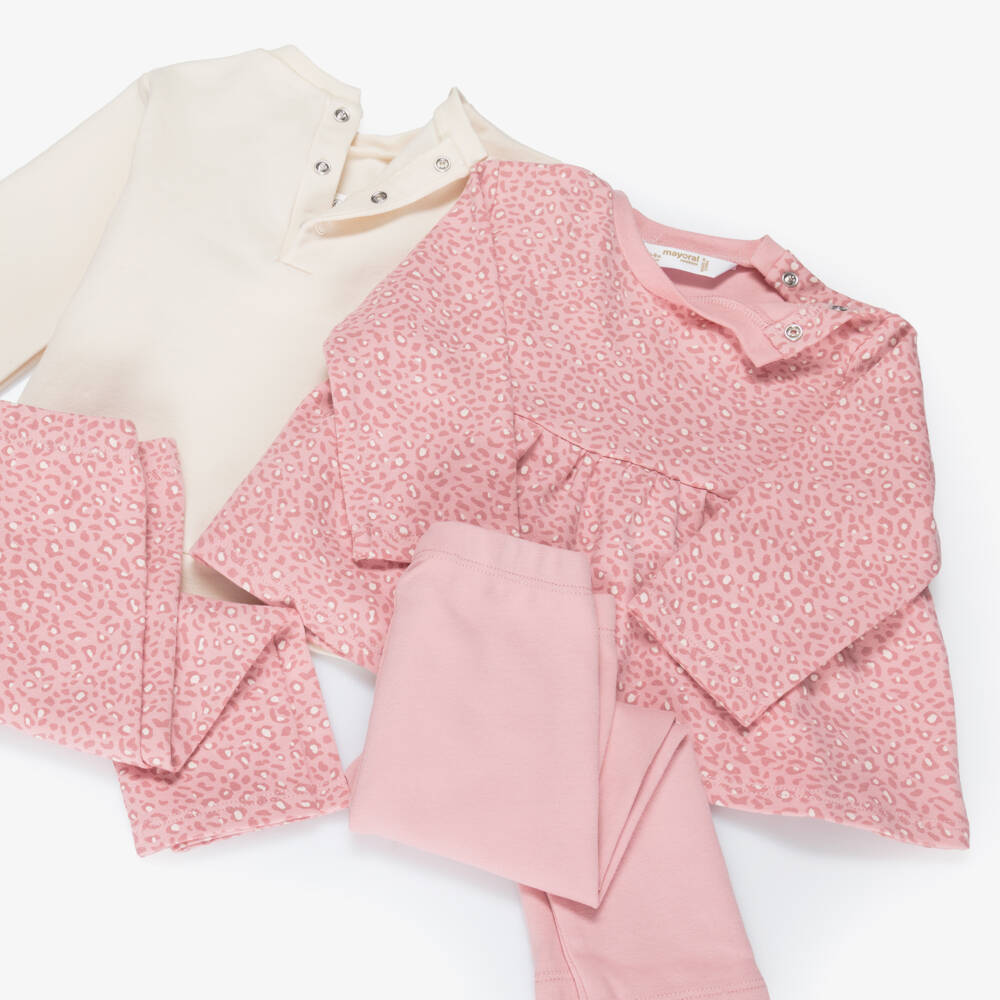Mayoral Newborn-Girls Pink Leggings Outfit Set | Childrensalon Outlet