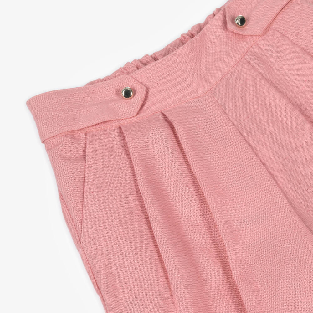 Mayoral-Кюлоты из льняной смеси розовые для девочек | Childrensalon Outlet