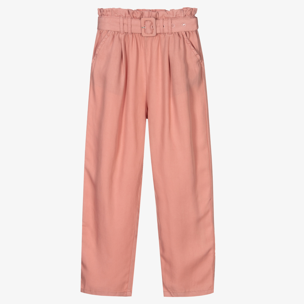 Mayoral - Pantalon rose en Lyocell Fille | Childrensalon