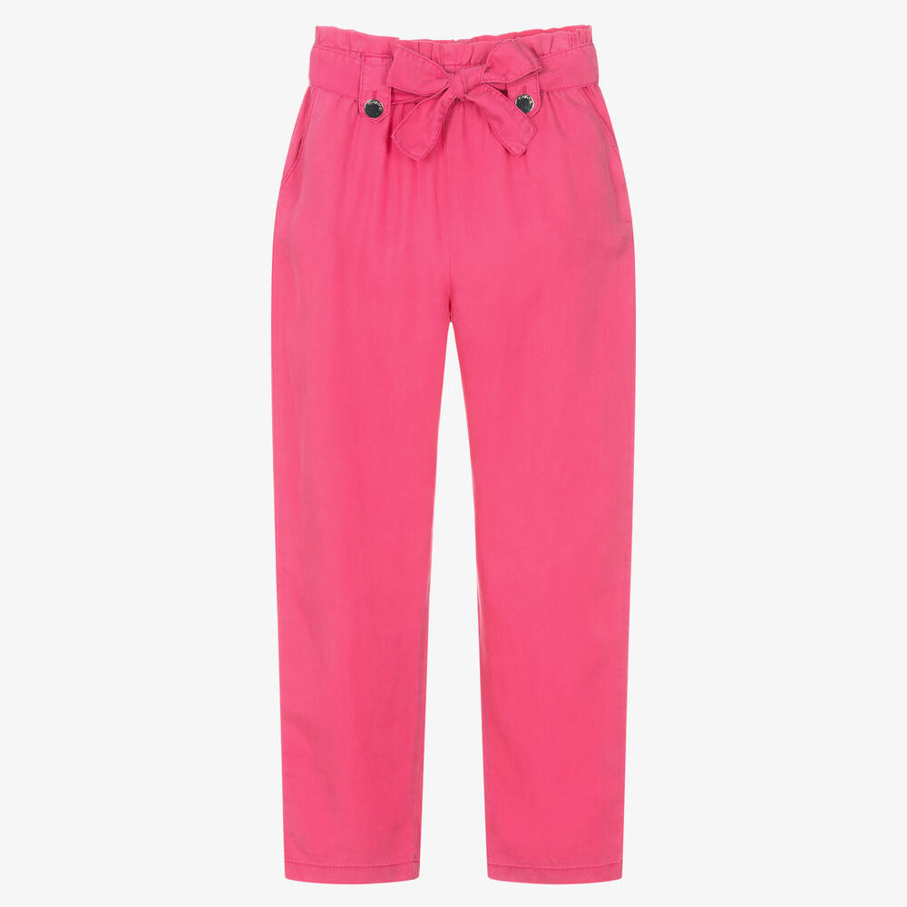 Mayoral - Girls Pink Lyocell Trousers | Childrensalon