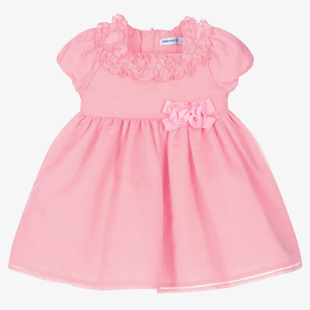 Mayoral-Girls Pink Organza Dress | Childrensalon Outlet