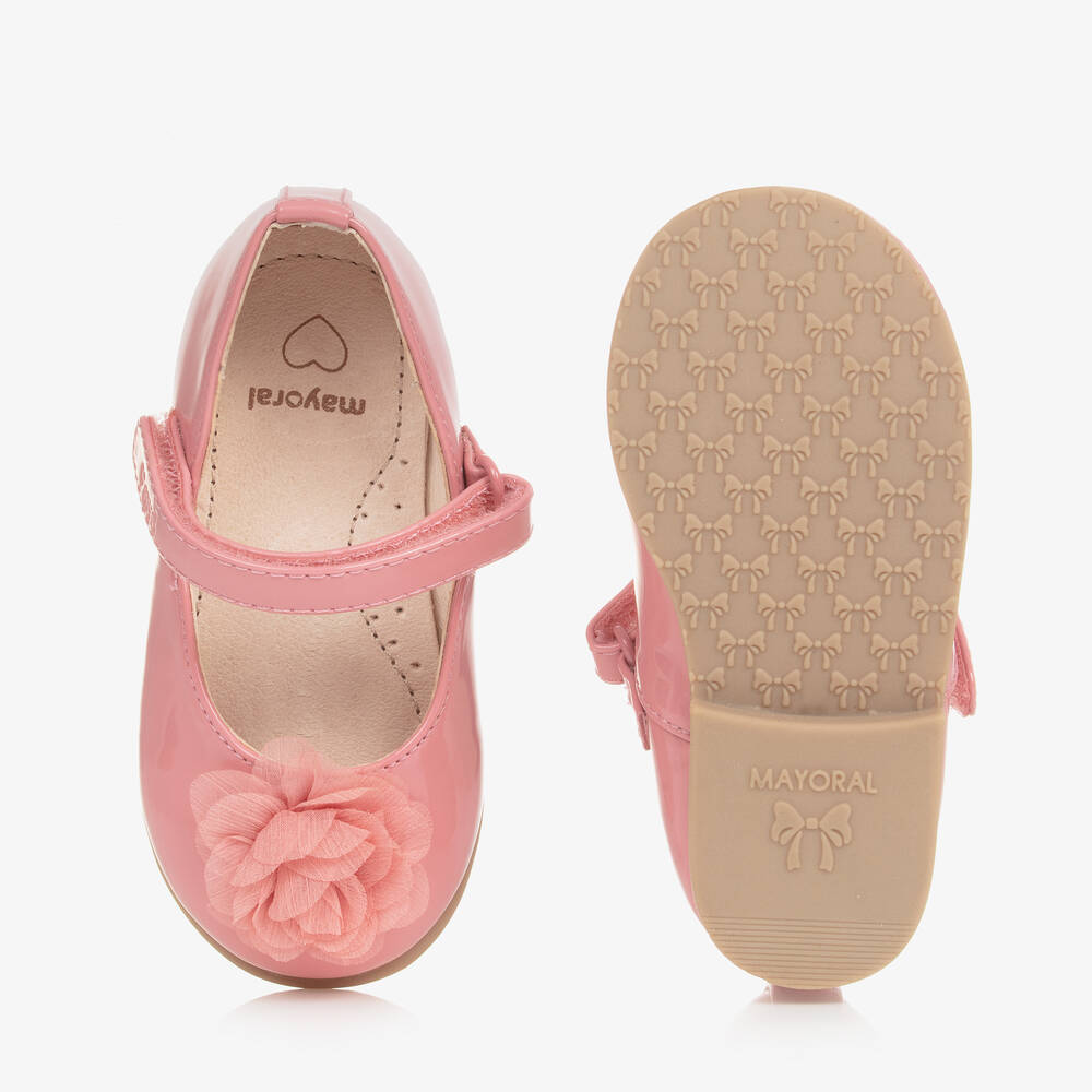 Mayoral-Girls Pink Patent Flower Shoes | Childrensalon Outlet