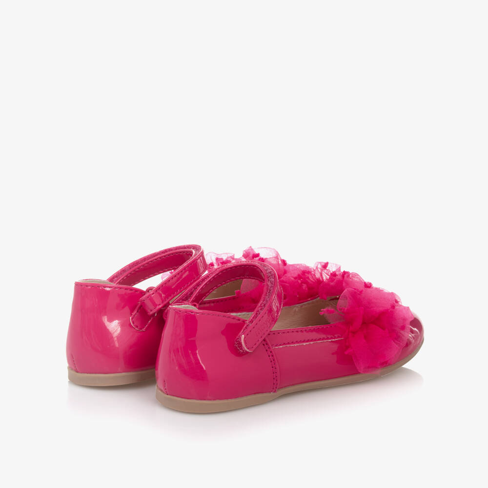 Mayoral-Girls Pink Patent Organza Ruffle Pumps | Childrensalon Outlet