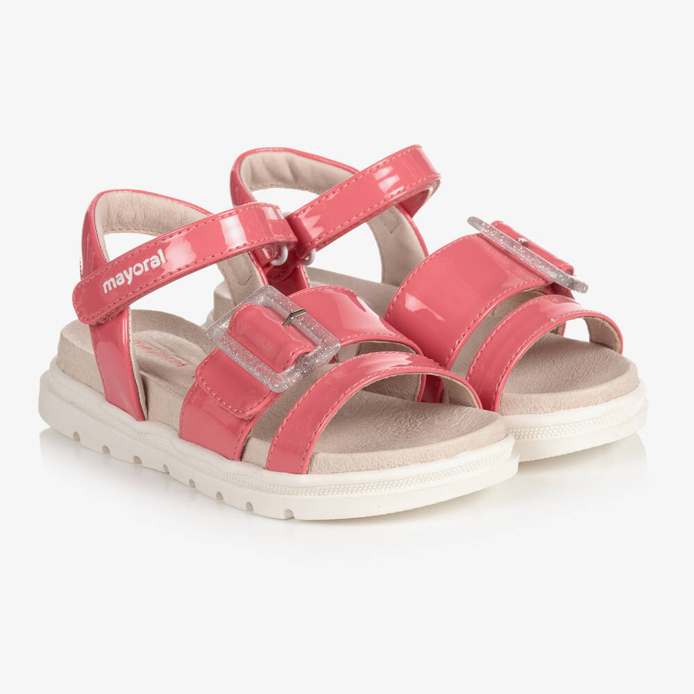 Mayoral - Girls Pink Patent Sandals | Childrensalon