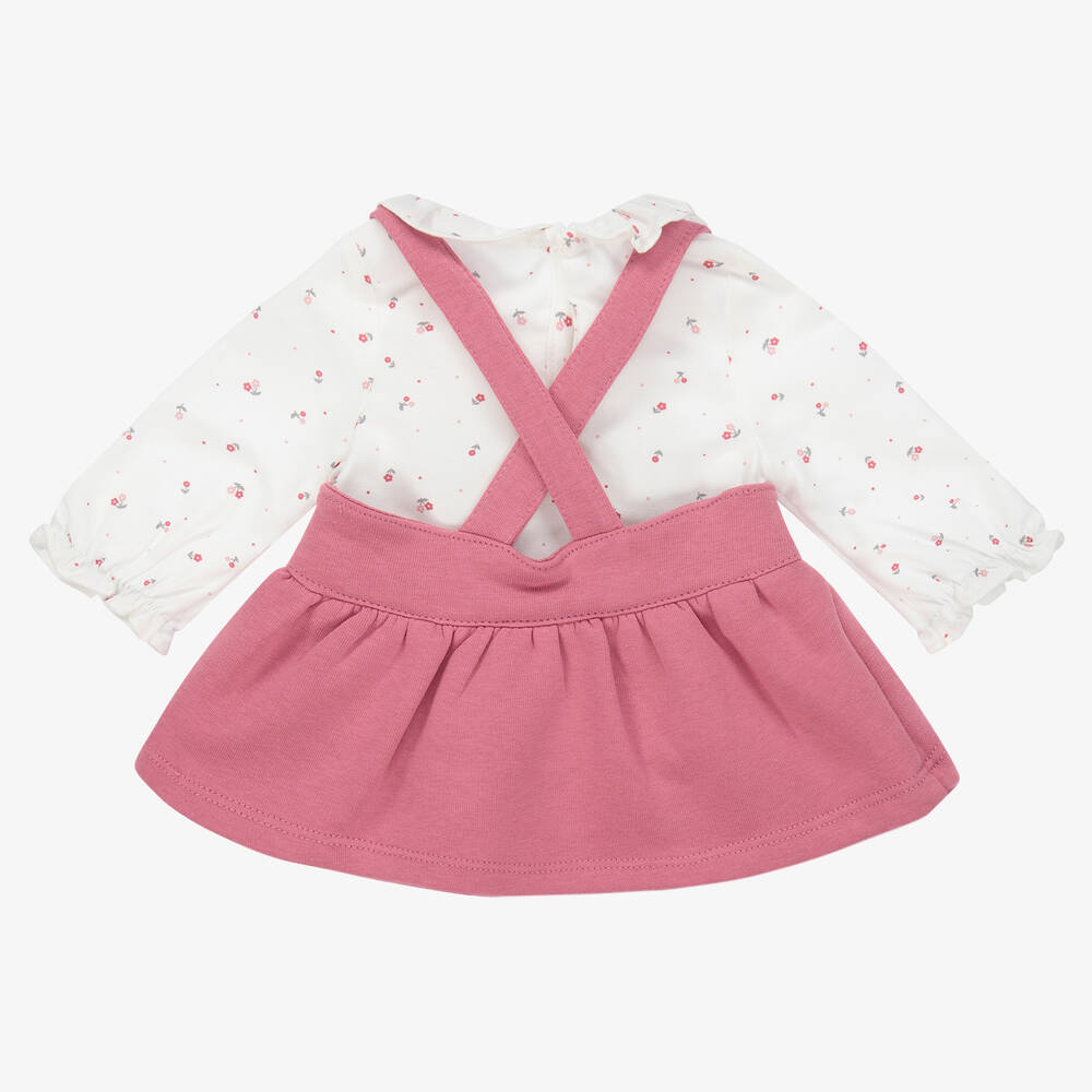 Mayoral Newborn-Girls Pink Pinafore Dress Set | Childrensalon Outlet