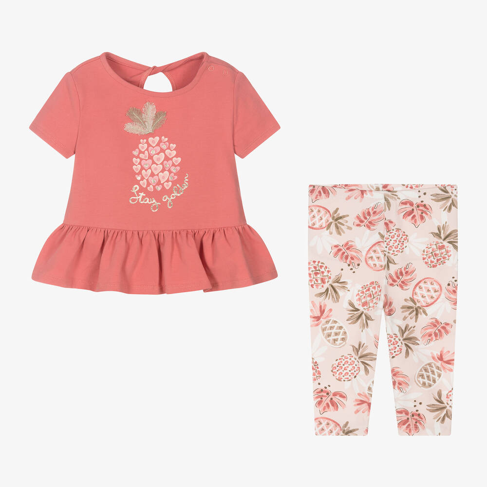 Mayoral-طقم ليقنز أطفال بناتي قطن جيرسي لون زهري | Childrensalon Outlet