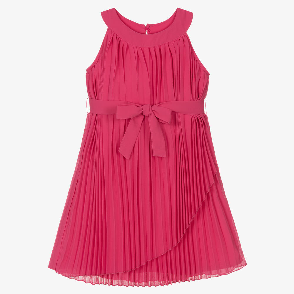 Mayoral - Robe rose plissée en mousseline | Childrensalon