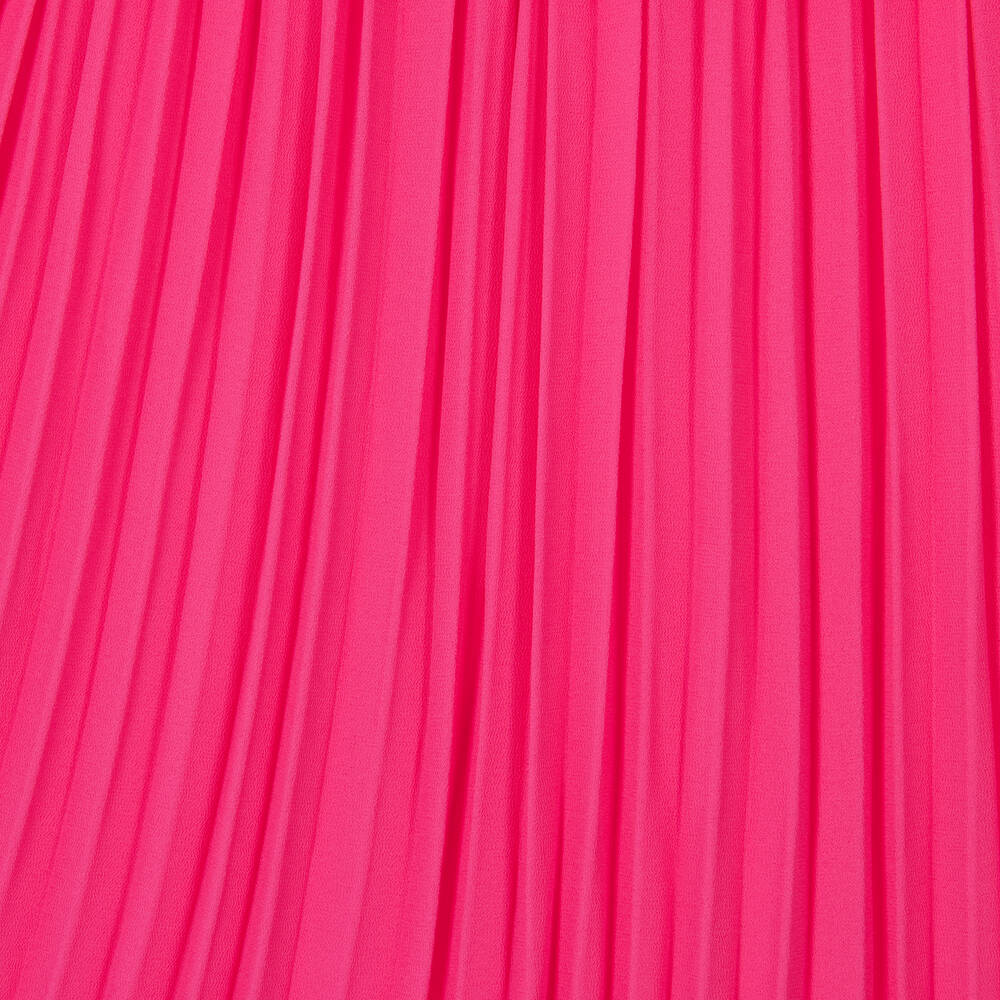 Mayoral-Girls Pink Pleated Chiffon Dress | Childrensalon Outlet