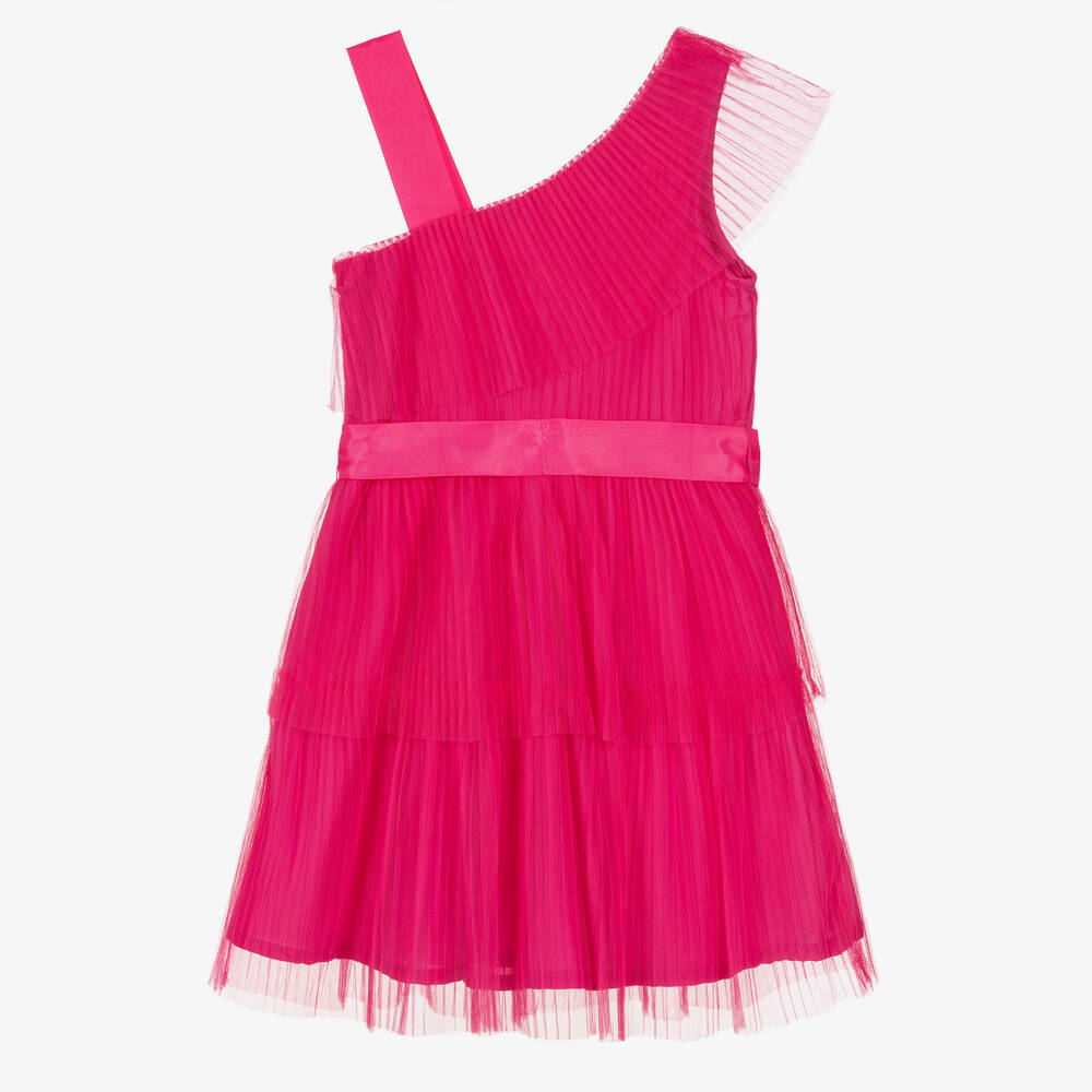 Mayoral-Girls Pink Pleated Tulle Dress | Childrensalon Outlet
