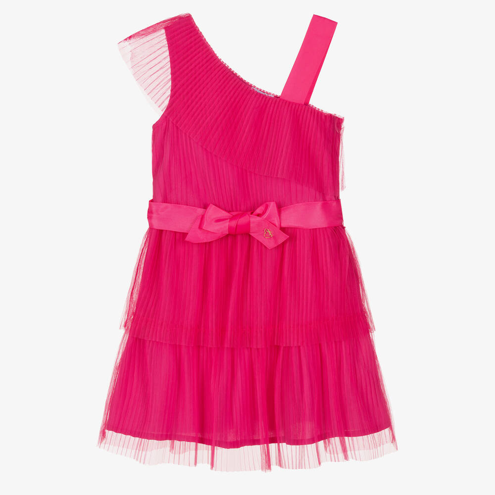 Mayoral - Robe rose plissée en tulle fille | Childrensalon