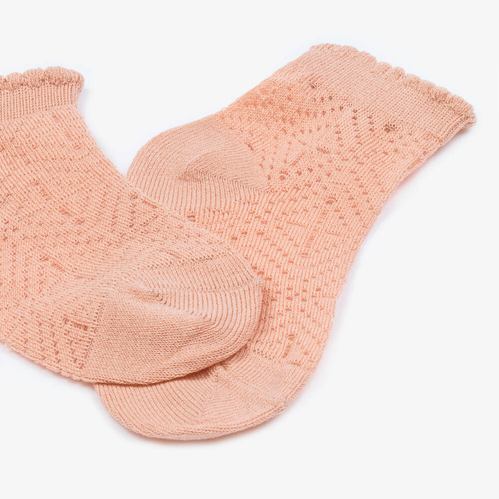Mayoral-Girls Pink Pointelle Knit Ankle Socks | Childrensalon Outlet