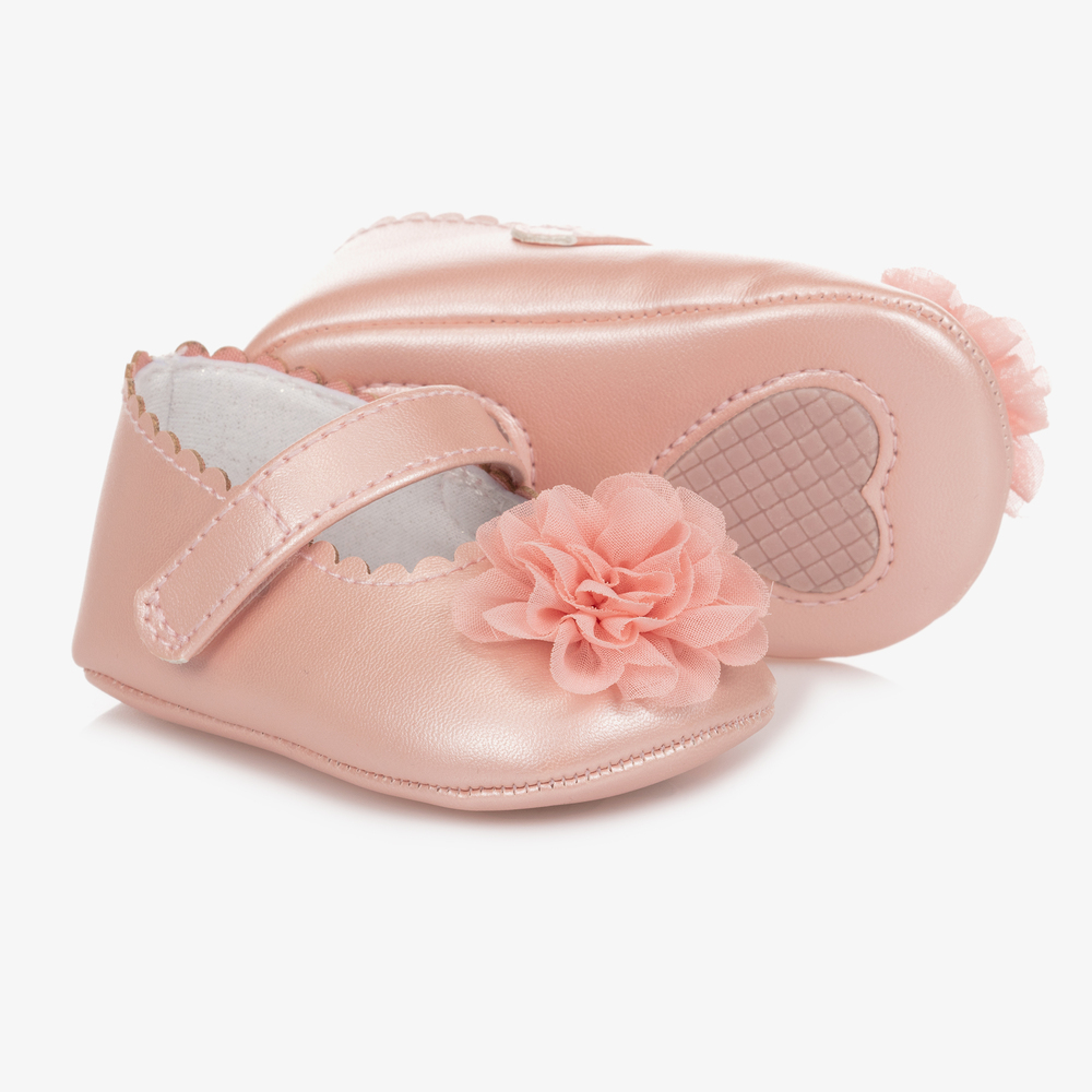 Mayoral Zapatos de bebé vaquero con lazo rosa y lunares blancos 