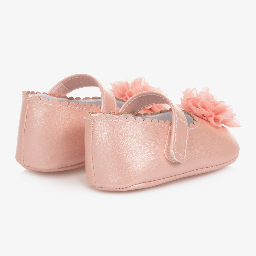 مايورال Newborn-حذاء جلد صناعي لون زهري لمرحلة قبل المشي للمولودات | Childrensalon Outlet