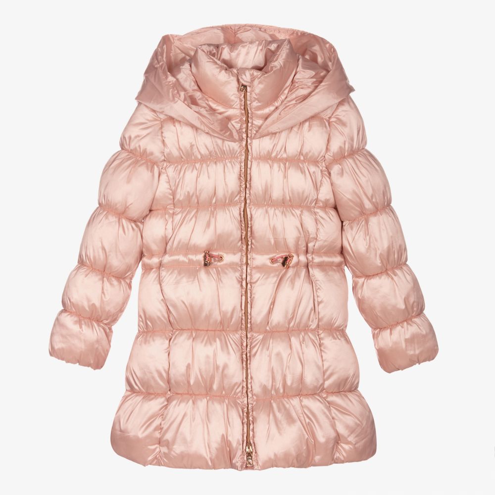 Mayoral-Girls Pink Puffer Coat  | Childrensalon Outlet