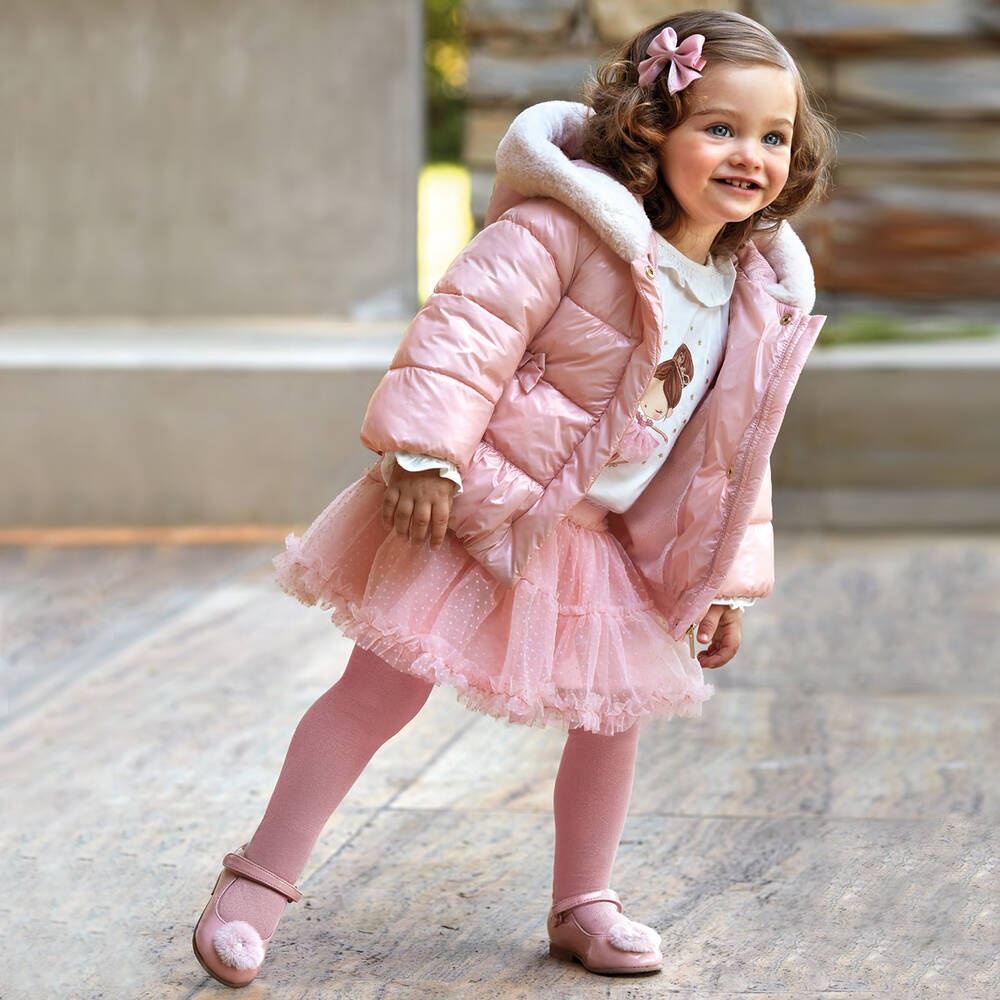 Mayoral pink coat sales