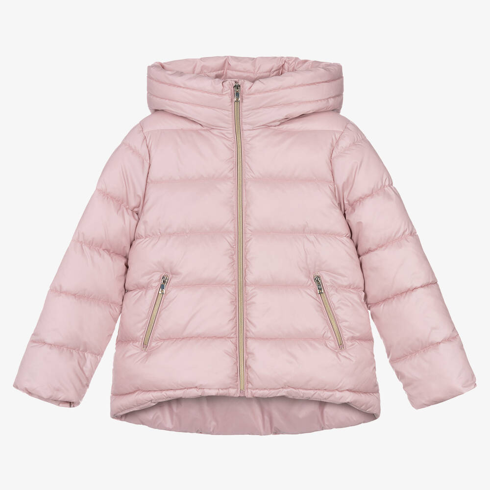 Mayoral - Girls Pink Puffer Hooded Jacket | Childrensalon