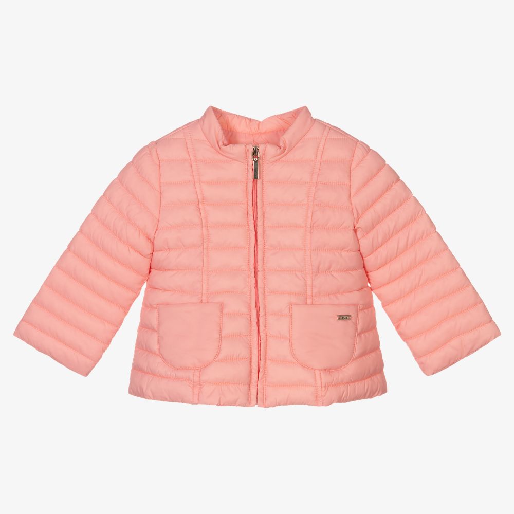 Mayoral-Girls Pink Puffer Jacket | Childrensalon Outlet