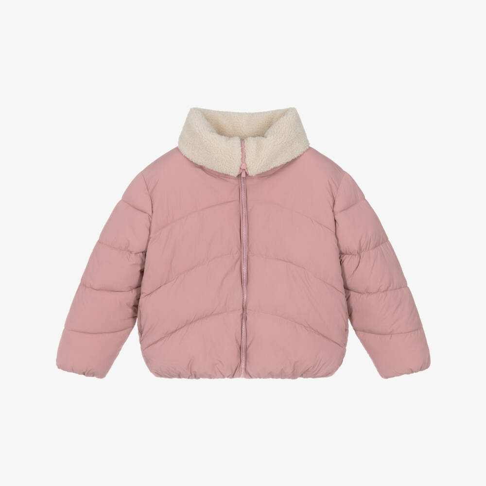 Mayoral-Уютное розовое пуховое пальто для девочек | Childrensalon Outlet