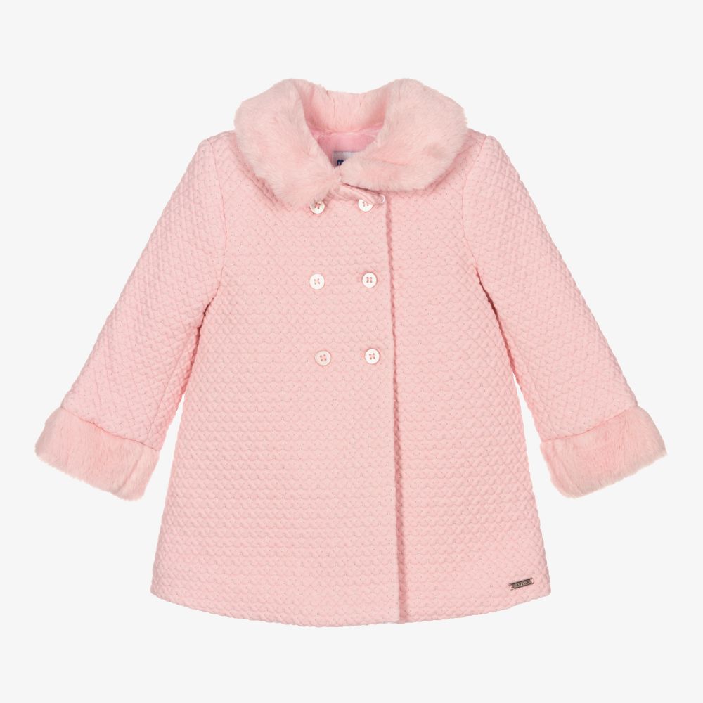 Mayoral - Girls Pink Quilted Coat | Childrensalon