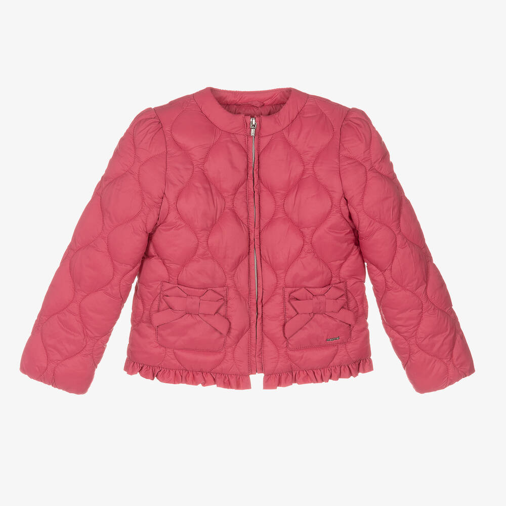 Mayoral - Розовая стеганая куртка для девочек | Childrensalon