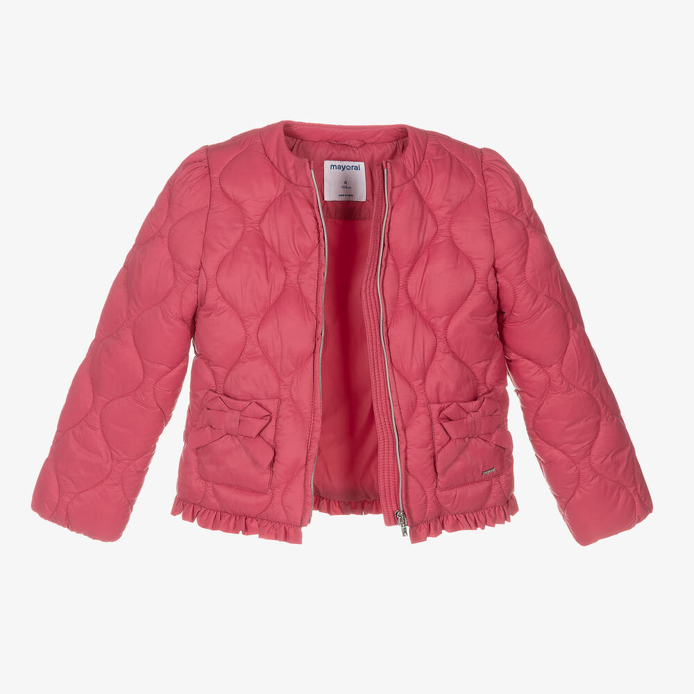 Mayoral Girls Pink Quilted Jacket Childrensalon Outlet
