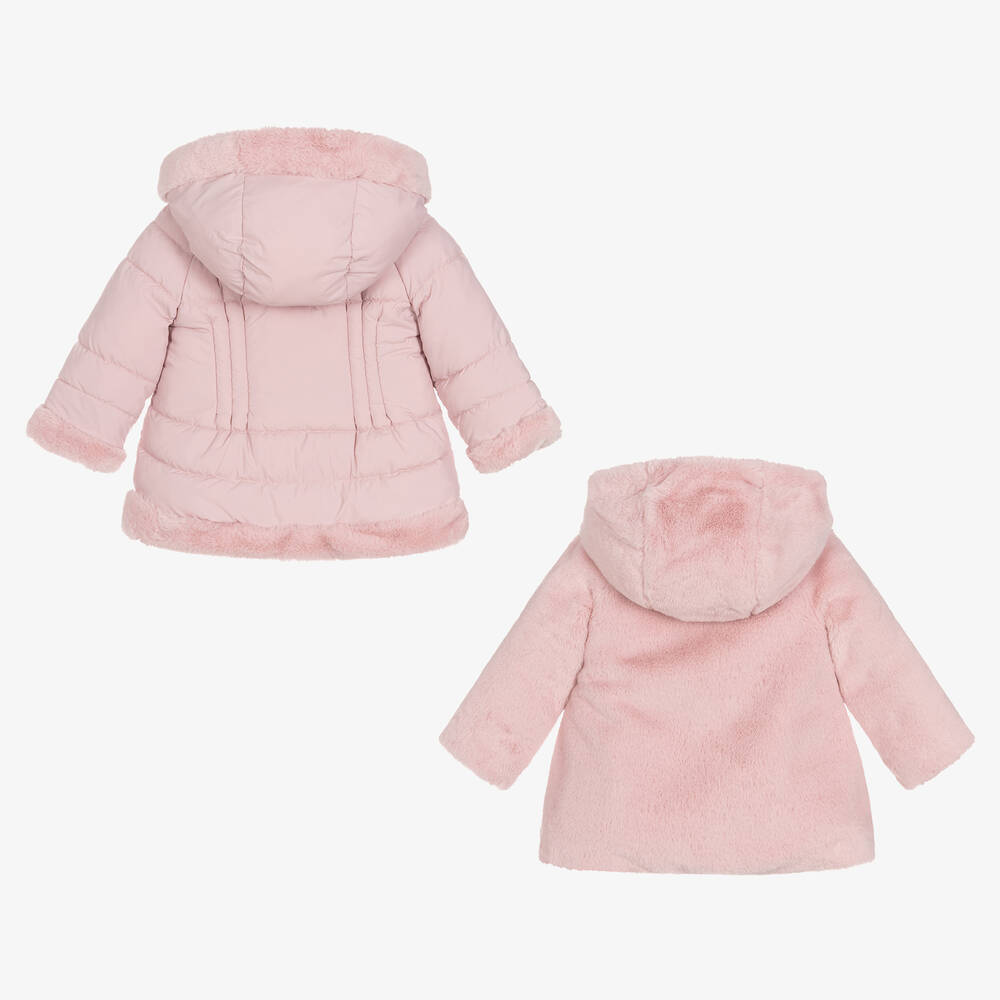 Mayoral-Girls Pink Reversible Coat | Childrensalon Outlet