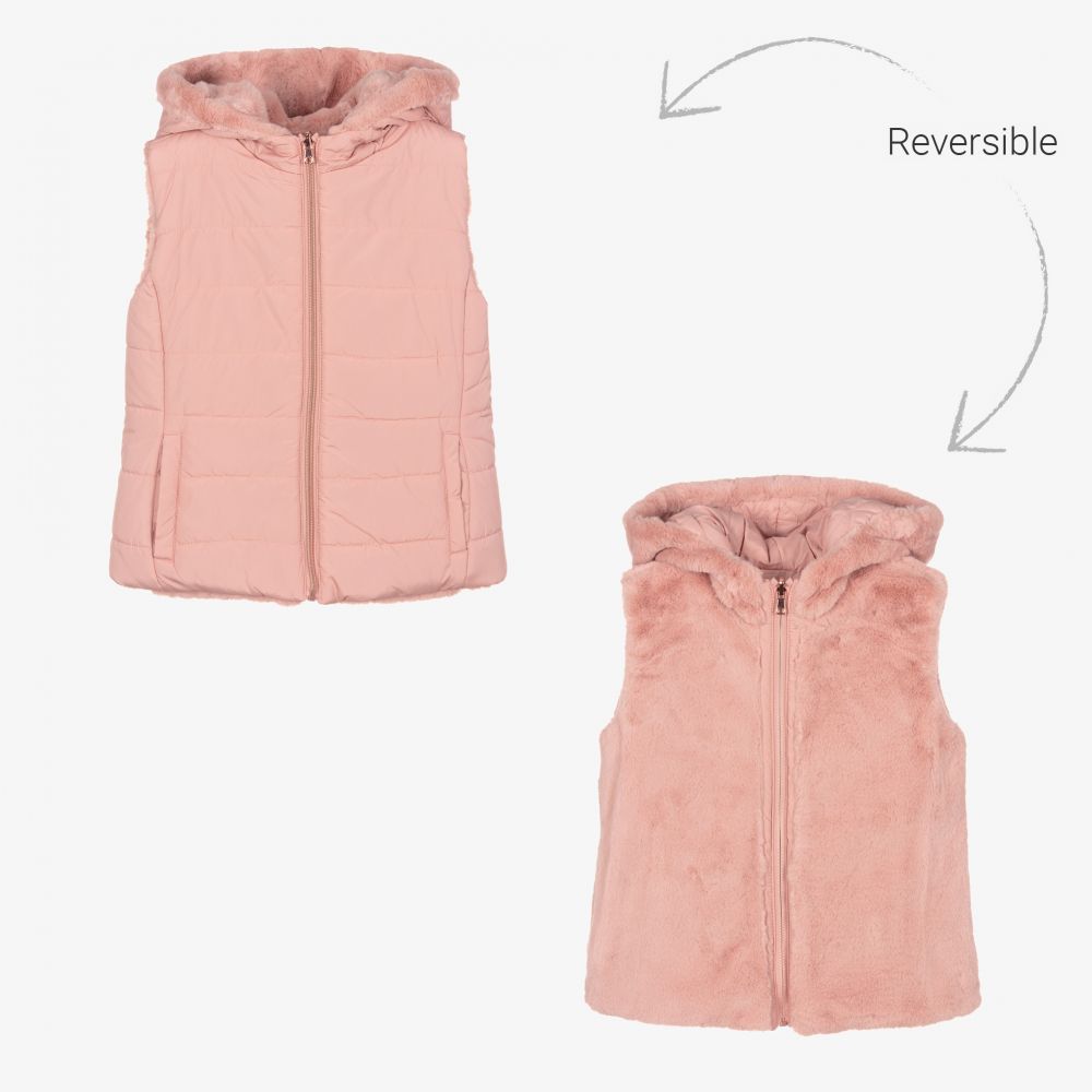 Mayoral - Gilet sans manches rose Fille  | Childrensalon