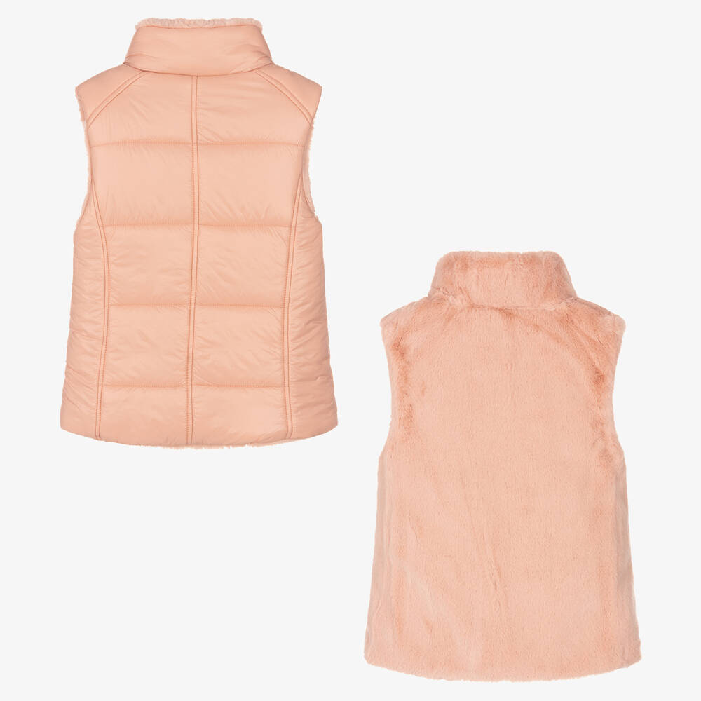Mayoral-Girls Pink Reversible Gilet | Childrensalon Outlet