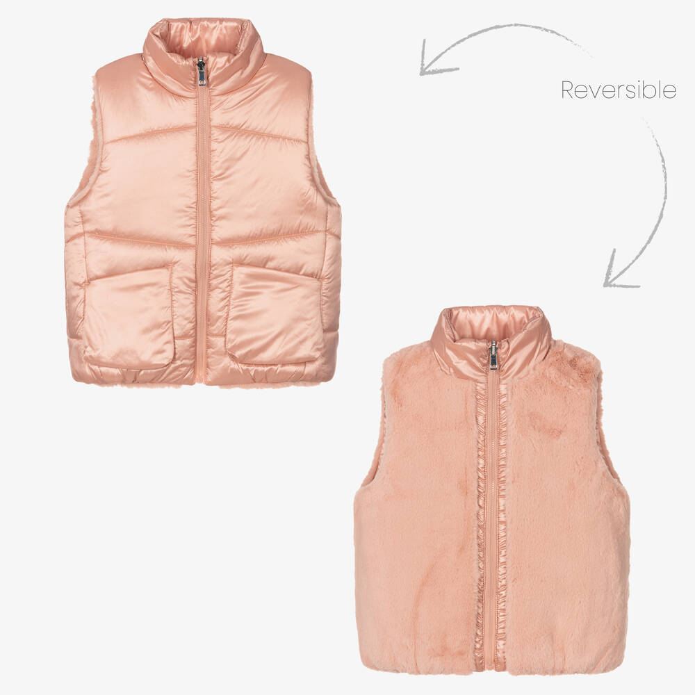 Mayoral - Veste sans manches réversible rose Fille | Childrensalon