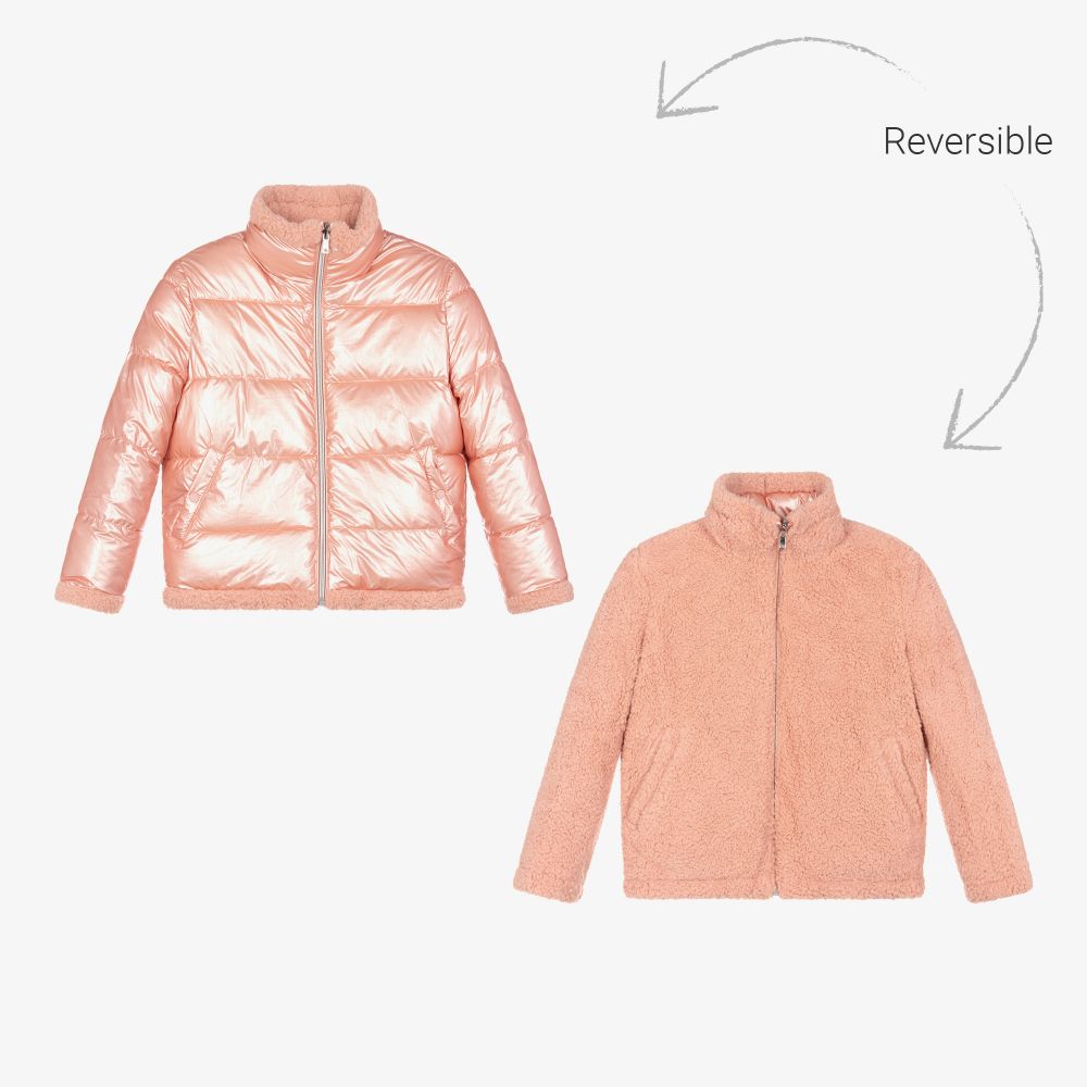 Mayoral-Розовая двусторонняя куртка для девочек | Childrensalon Outlet