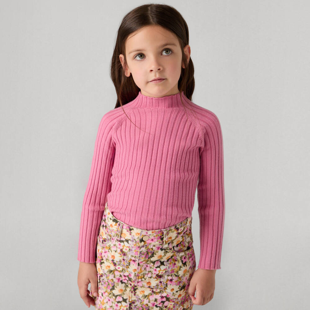 مايورال-توب بياقة لون زهري للبنات | Childrensalon Outlet