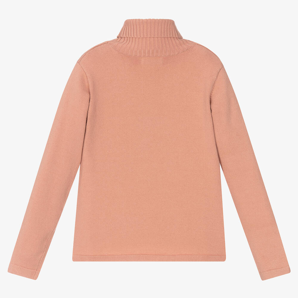 مايورال-توب بياقة عالية مزيج قطن لون زهري للبنات | Childrensalon Outlet