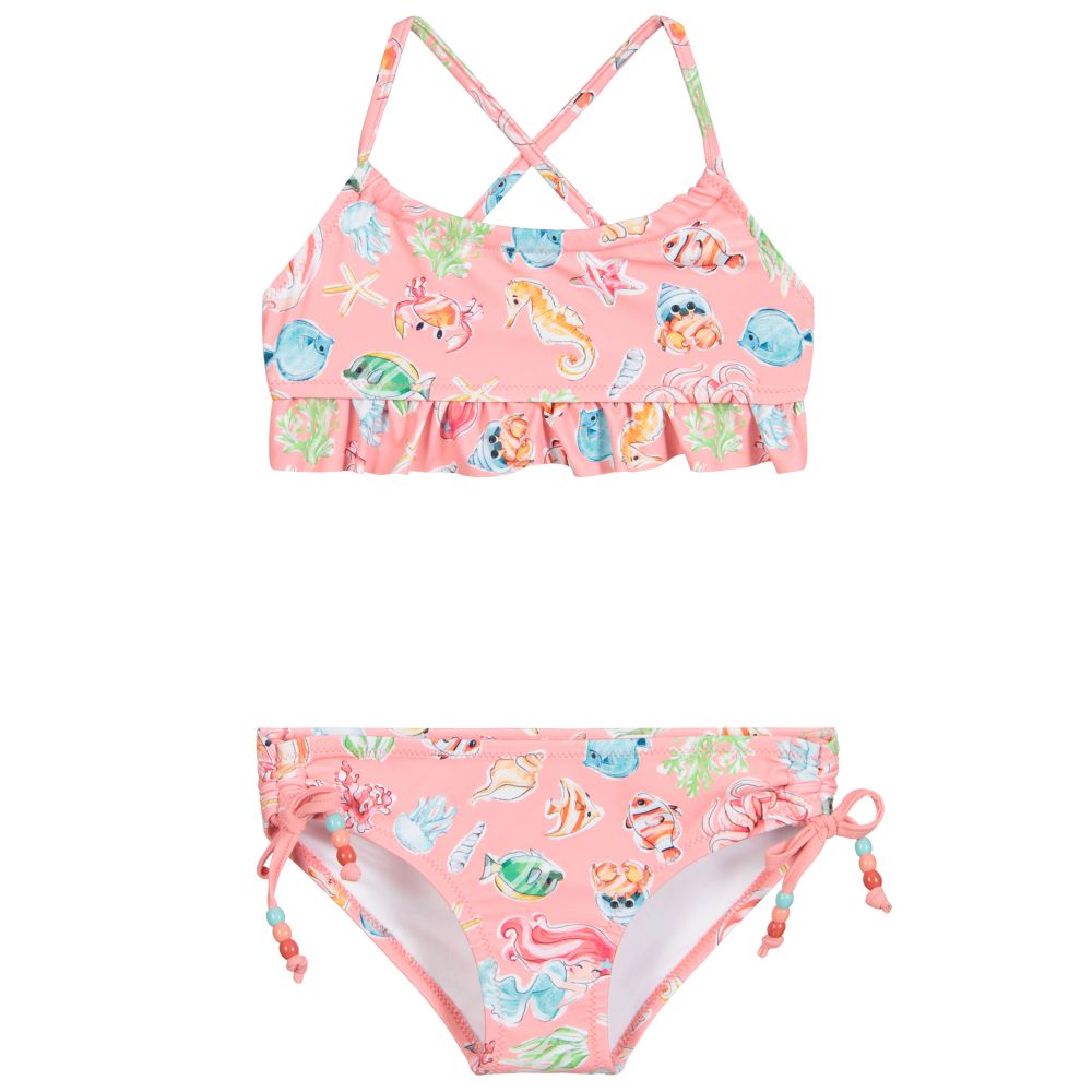 Mayoral - Girls Pink Sealife Bikini | Childrensalon