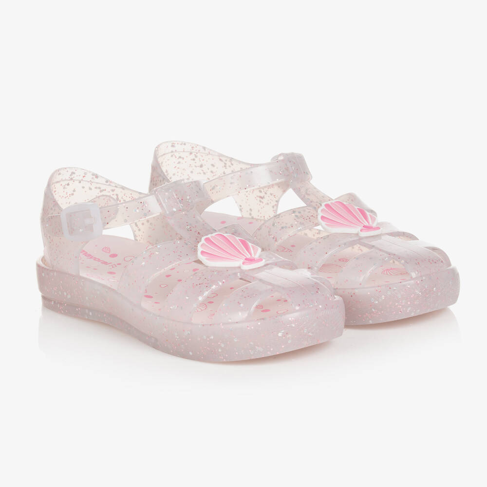 Mayoral - Girls Pink Seashell Jelly Shoes | Childrensalon